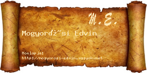 Mogyorósi Edvin névjegykártya